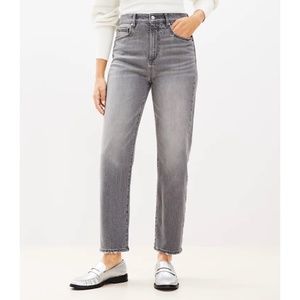 LOFT The Straight High Rise in Washed Gray NWT